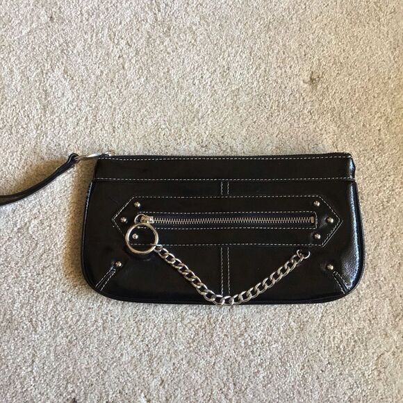 Y2K Limited Edition Black Silver Chain Clutch Wristlet - Picture 1 of 5